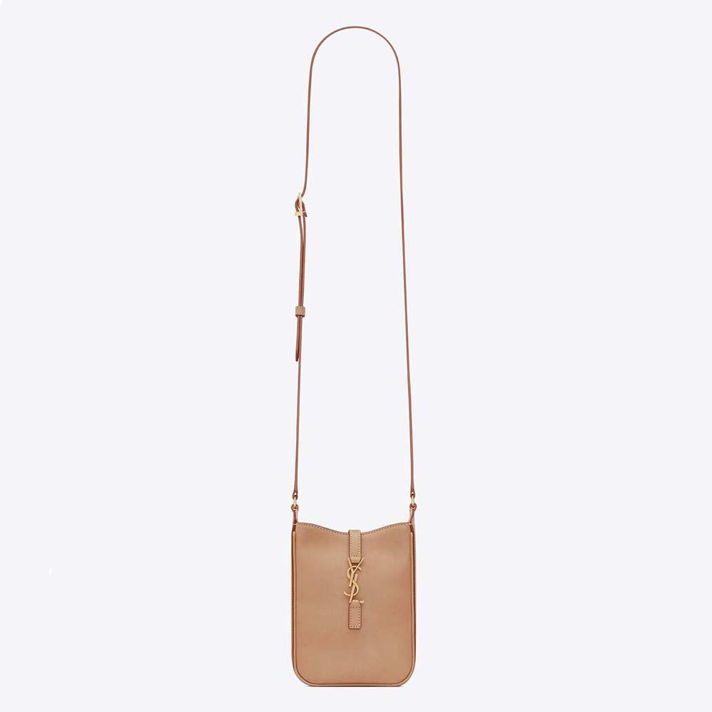 Saint Laurent YSL Women Le 5 à 7 Mini Vertical in Vegetable-Tanned Leather-Sandy