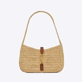 Saint Laurent YSL Women Le 5 à 7 Mini in Raffia-Natural