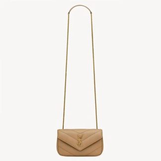Saint Laurent YSL Women Loulou Mini in Lambskin-Natural 821749AAEAX2357