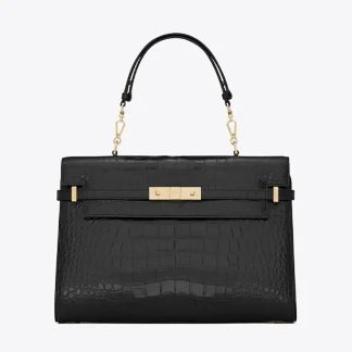 Saint Laurent YSL Women Manhattan Top-handle in Shiny Alligator