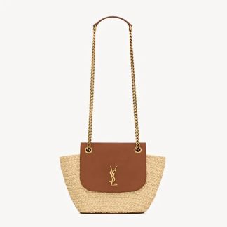 Saint Laurent YSL Women Mini Manon in Raffia 774269GAAED905