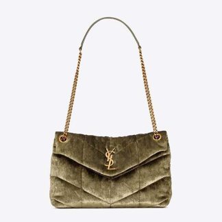 Saint Laurent YSL Women Puffer Small in Shiny Velvet
