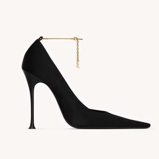 Saint Laurent YSL Women Regine Pumps in Satin Crepe 8060219QAB11000