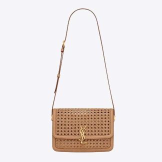 Saint Laurent YSL Women Solferino Medium in Canework Vegetable-Tanned Leather