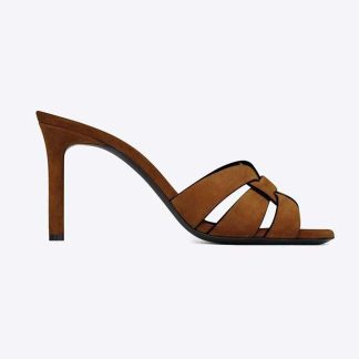 Saint Laurent YSL Women Tribute Mules in Suede 6694310LI002330