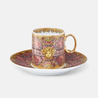 Versace Unisex Scala Del Palazzo Coffee Set Includes A Coffee Cup with Handle and A Matching Saucer