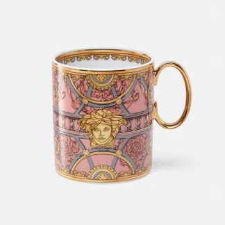 Versace Unisex Scala Del Palazzo Verde Mug-Pink